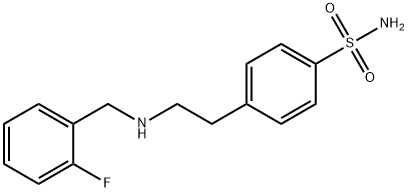 4-{2-[(2-fluorobenzyl)amino]ethyl}benzenesulfonamide 化学構造式