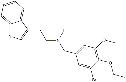 N-(3-bromo-4-ethoxy-5-methoxybenzyl)-N-[2-(1H-indol-3-yl)ethyl]amine 化学構造式