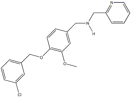 N-{4-[(3-chlorobenzyl)oxy]-3-methoxybenzyl}-N-(2-pyridinylmethyl)amine,774552-03-3,结构式