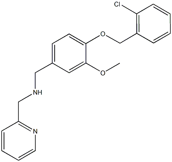 N-{4-[(2-chlorobenzyl)oxy]-3-methoxybenzyl}-N-(2-pyridinylmethyl)amine Structure