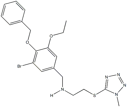 N-[4-(benzyloxy)-3-bromo-5-ethoxybenzyl]-N-{2-[(1-methyl-1H-tetraazol-5-yl)sulfanyl]ethyl}amine Struktur