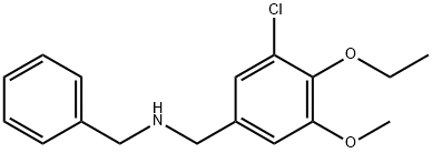 N-benzyl-N-(3-chloro-4-ethoxy-5-methoxybenzyl)amine Struktur