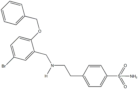 4-(2-{[2-(benzyloxy)-5-bromobenzyl]amino}ethyl)benzenesulfonamide 化学構造式