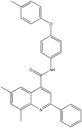 6,8-dimethyl-N-[4-(4-methylphenoxy)phenyl]-2-phenyl-4-quinolinecarboxamide Struktur