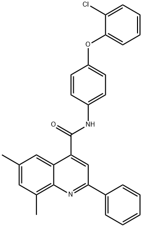 N-[4-(2-chlorophenoxy)phenyl]-6,8-dimethyl-2-phenyl-4-quinolinecarboxamide 结构式