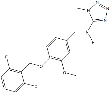 N-{4-[(2-chloro-6-fluorobenzyl)oxy]-3-methoxybenzyl}-N-(1-methyl-1H-tetraazol-5-yl)amine Structure