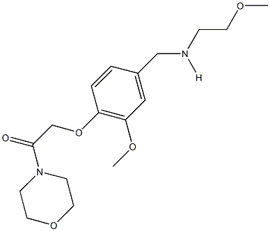 2-methoxy-N-{3-methoxy-4-[2-(4-morpholinyl)-2-oxoethoxy]benzyl}ethanamine 化学構造式