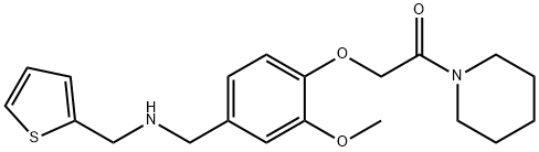 N-{3-methoxy-4-[2-oxo-2-(1-piperidinyl)ethoxy]benzyl}-N-(2-thienylmethyl)amine Structure