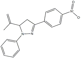 3-{4-nitrophenyl}-5-isopropenyl-1-phenyl-4,5-dihydro-1H-pyrazole 化学構造式