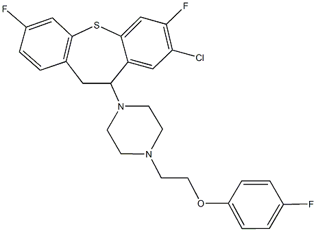 2-[4-(8-chloro-3,7-difluoro-10,11-dihydrodibenzo[b,f]thiepin-10-yl)-1-piperazinyl]ethyl 4-fluorophenyl ether Structure