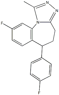 9-fluoro-6-(4-fluorophenyl)-1-methyl-5,6-dihydro-4H-[1,2,4]triazolo[4,3-a][1]benzazepine Struktur