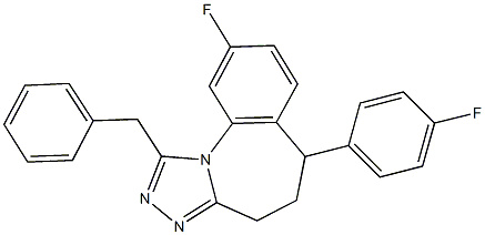 1-benzyl-9-fluoro-6-(4-fluorophenyl)-5,6-dihydro-4H-[1,2,4]triazolo[4,3-a][1]benzazepine Structure