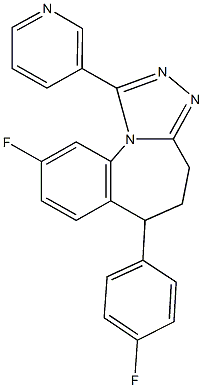 9-fluoro-6-(4-fluorophenyl)-1-(3-pyridinyl)-5,6-dihydro-4H-[1,2,4]triazolo[4,3-a][1]benzazepine Struktur