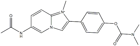 4-[6-(acetylamino)-1-methylimidazo[1,2-a]pyridin-1-ium-2-yl]phenyl dimethylcarbamate Structure