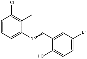 4-bromo-2-{[(3-chloro-2-methylphenyl)imino]methyl}phenol,78095-95-1,结构式