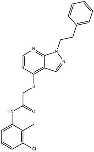 N-(3-chloro-2-methylphenyl)-2-{[1-(2-phenylethyl)-1H-pyrazolo[3,4-d]pyrimidin-4-yl]sulfanyl}acetamide Structure