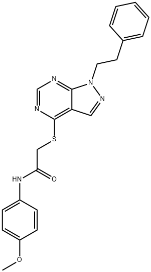 N-(4-methoxyphenyl)-2-{[1-(2-phenylethyl)-1H-pyrazolo[3,4-d]pyrimidin-4-yl]sulfanyl}acetamide Structure