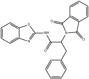 N-(1,3-benzothiazol-2-yl)-2-(1,3-dioxo-1,3-dihydro-2H-isoindol-2-yl)-3-phenylpropanamide 结构式