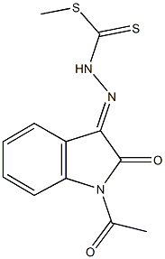 methyl 2-(1-acetyl-2-oxo-1,2-dihydro-3H-indol-3-ylidene)hydrazinecarbodithioate Structure