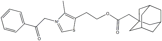 5-{2-[(1-adamantylacetyl)oxy]ethyl}-4-methyl-3-(2-oxo-2-phenylethyl)-1,3-thiazol-3-ium,784134-63-0,结构式
