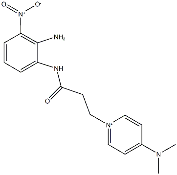 1-[3-(2-amino-3-nitroanilino)-3-oxopropyl]-4-(dimethylamino)pyridinium Struktur