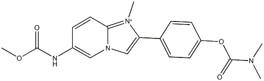 methyl 2-(4-{[(dimethylamino)carbonyl]oxy}phenyl)-1-methylimidazo[1,2-a]pyridin-1-ium-6-ylcarbamate 化学構造式