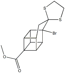 methyl 1'-bromospiro(1,3-dithiolane-2,9'-pentacyclo[4.4.0.0~2,5~.0~3,8~.0~4,7~]decane)-4'-carboxylate,78535-85-0,结构式