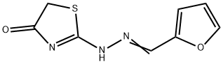 2-furaldehyde (4-oxo-1,3-thiazolidin-2-ylidene)hydrazone 化学構造式