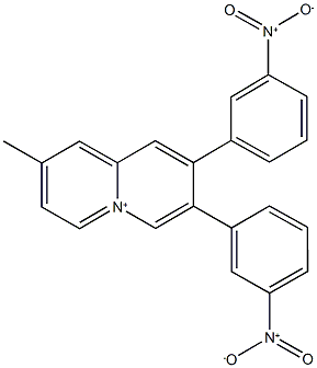 8-methyl-2,3-bis(3-nitrophenyl)quinolizinium Structure