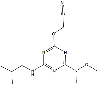 ({4-(isobutylamino)-6-[methoxy(methyl)amino]-1,3,5-triazin-2-yl}oxy)acetonitrile Structure