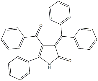 4-benzoyl-3-(diphenylmethylene)-5-phenyl-1,3-dihydro-2H-pyrrol-2-one Struktur