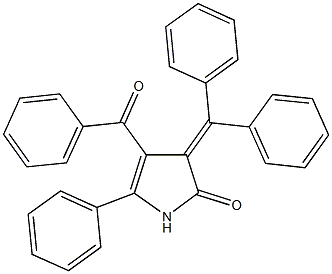 4-benzoyl-3-(diphenylmethylene)-5-phenyl-1,3-dihydro-2H-pyrrol-2-one 化学構造式