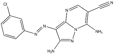 2,7-diamino-3-[(3-chlorophenyl)diazenyl]pyrazolo[1,5-a]pyrimidine-6-carbonitrile 结构式