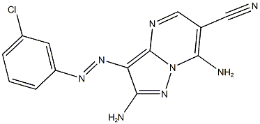 2,7-diamino-3-[(3-chlorophenyl)diazenyl]pyrazolo[1,5-a]pyrimidine-6-carbonitrile Structure