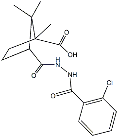 3-{[2-(2-chlorobenzoyl)hydrazino]carbonyl}-1,2,2-trimethylcyclopentanecarboxylic acid,791786-34-0,结构式