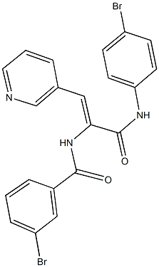 3-bromo-N-[1-[(4-bromoanilino)carbonyl]-2-(3-pyridinyl)vinyl]benzamide 结构式