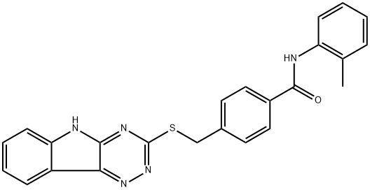 N-(2-methylphenyl)-4-[(5H-[1,2,4]triazino[5,6-b]indol-3-ylsulfanyl)methyl]benzamide Structure