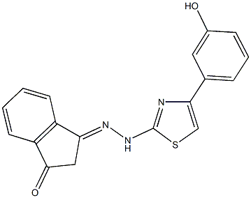 1H-indene-1,3(2H)-dione 1-{[4-(3-hydroxyphenyl)-1,3-thiazol-2-yl]hydrazone} Struktur
