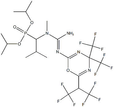 diisopropyl 1-[[amino({4,4-bis(trifluoromethyl)-6-[2,2,2-trifluoro-1-(trifluoromethyl)ethyl]-4H-1,3,5-oxadiazin-2-yl}imino)methyl](methyl)amino]-2-methylpropylphosphonate,791786-87-3,结构式