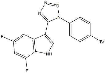 3-[1-(4-bromophenyl)-1H-tetraazol-5-yl]-5,7-difluoro-1H-indole Struktur
