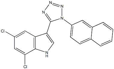 5,7-dichloro-3-[1-(2-naphthyl)-1H-tetraazol-5-yl]-1H-indole Structure