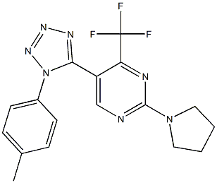 5-[1-(4-methylphenyl)-1H-tetraazol-5-yl]-2-(1-pyrrolidinyl)-4-(trifluoromethyl)pyrimidine Structure