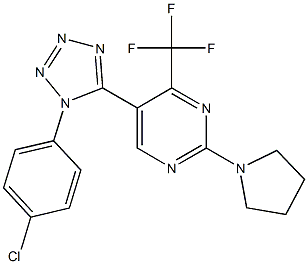 5-[1-(4-chlorophenyl)-1H-tetraazol-5-yl]-2-(1-pyrrolidinyl)-4-(trifluoromethyl)pyrimidine|