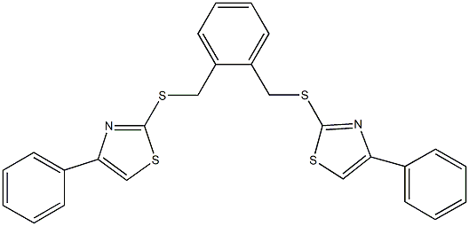 4-phenyl-2-[(2-{[(4-phenyl-1,3-thiazol-2-yl)sulfanyl]methyl}benzyl)sulfanyl]-1,3-thiazole 结构式