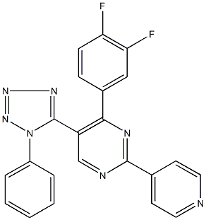 791787-28-5 4-(3,4-difluorophenyl)-5-(1-phenyl-1H-tetraazol-5-yl)-2-(4-pyridinyl)pyrimidine