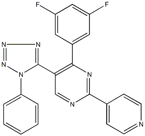 4-(3,5-difluorophenyl)-5-(1-phenyl-1H-tetraazol-5-yl)-2-(4-pyridinyl)pyrimidine|