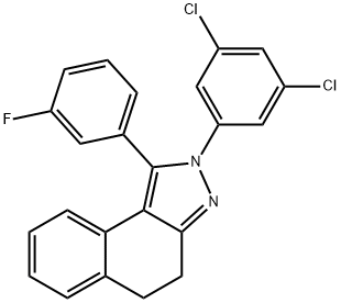 2-(3,5-dichlorophenyl)-1-(3-fluorophenyl)-4,5-dihydro-2H-benzo[e]indazole,791787-31-0,结构式