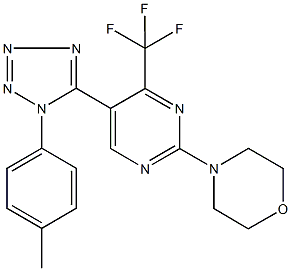 4-[5-[1-(4-methylphenyl)-1H-tetraazol-5-yl]-4-(trifluoromethyl)-2-pyrimidinyl]morpholine 化学構造式