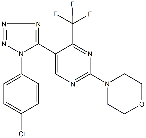 4-[5-[1-(4-chlorophenyl)-1H-tetraazol-5-yl]-4-(trifluoromethyl)-2-pyrimidinyl]morpholine,791787-38-7,结构式