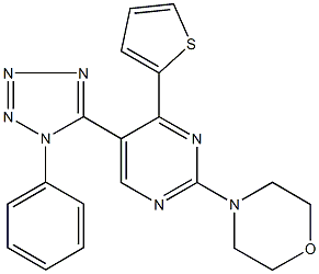 4-[5-(1-phenyl-1H-tetraazol-5-yl)-4-(2-thienyl)-2-pyrimidinyl]morpholine,791787-40-1,结构式